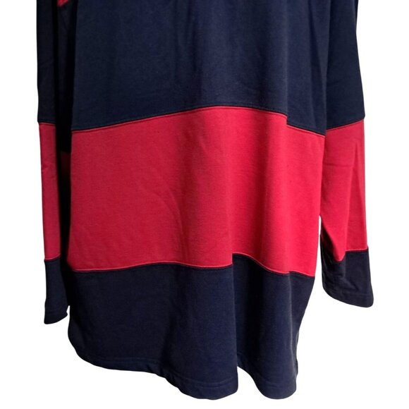 90s Jennifer Moore Womens 1X Red & Navy Striped Long Sleeve Half-Zip Pullover To - Picture 5 of 10